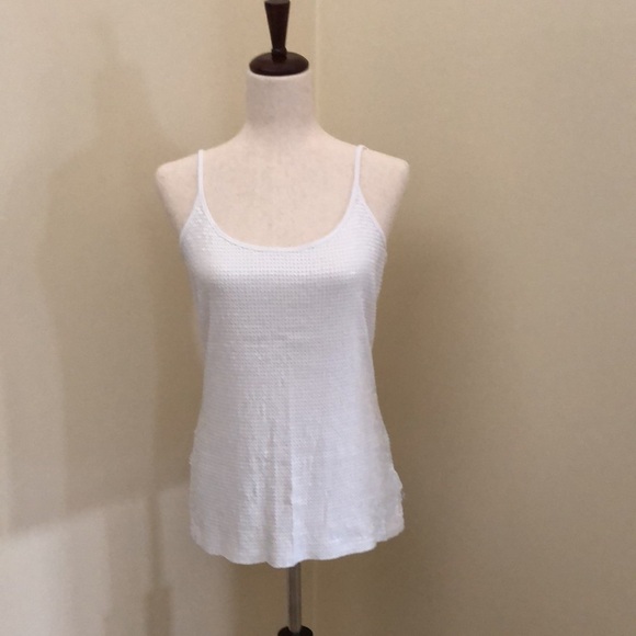 Michael Kors. White Sequenced Spaghetti Strap Tank. Medium. - Picture 5 of 10